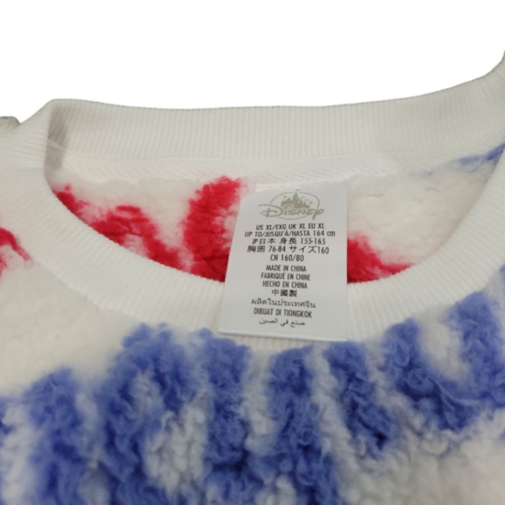 Disney Sweater Size XL Youth Disneyland Logo Print Sherpa Soft Fleece Pullover - Picture 5 of 6